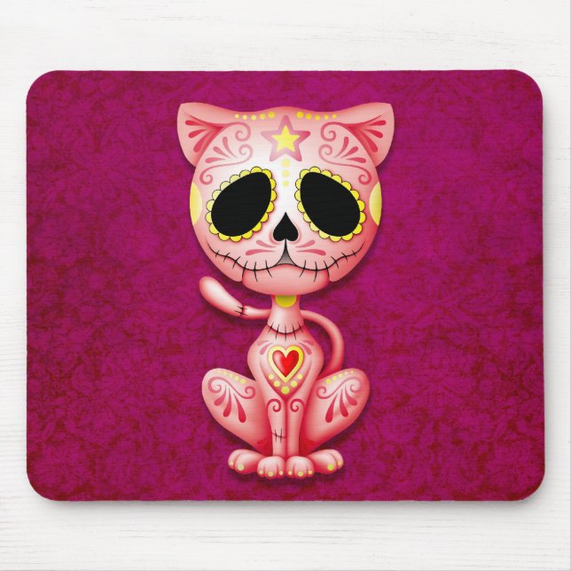Rosa Zombie-Zuckerkätzchen Mousepad (Vorne)