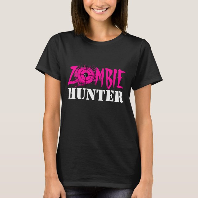 Rosa Zombiejägert-shirt für Frauen und Mädchen T-Shirt (Vorderseite)