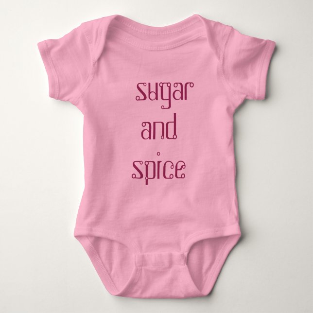Rosa Zucker und Gewürze Baby Strampler (Vorderseite)