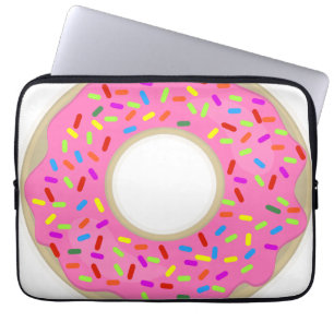Rosa Zuckerguss-niedlicher Krapfen Laptopschutzhülle