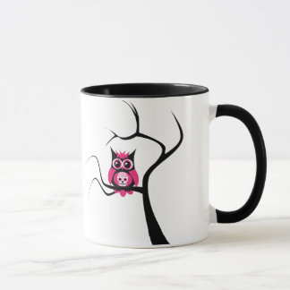 Rosa Zuckerschädel-Eule in der Baum-Tasse Tasse