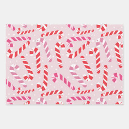 Rosa Zuckerstangen-Geschenkpapier Geschenkpapier Set