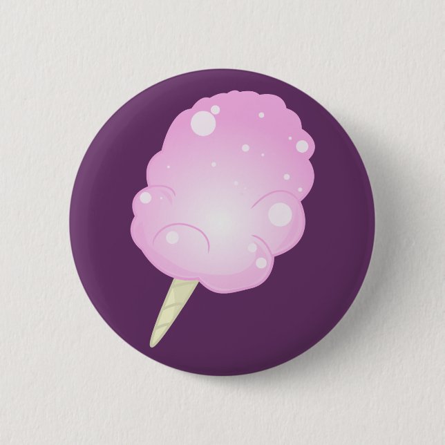 Rosa Zuckerwatte Button (Vorderseite)
