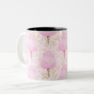 Rosa Zuckerwatte & Gold Glitter Süße Trendige Mädc Zweifarbige Tasse