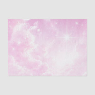 Rosa Zuckerwatte-Wolken Sternenhimmel Geburtstagsf Seidenpapier
