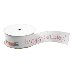 Rosa Zug-Geburtstags-Party-personalisiertes Band Ripsband