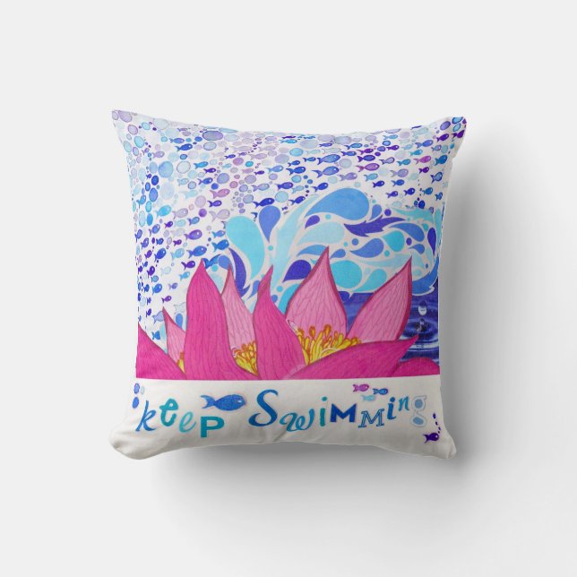 Rosa Zuhausethrow-Seedekor der Ozean-Kissen-16x16 Kissen (Vorderseite)