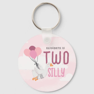 Rosa Zwei Alberne Gänse 2. Geburtstag Gastgeschenk Schlüsselanhänger