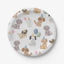 Rosa Zwei Lasse die Hunde-Out-Party-Platte