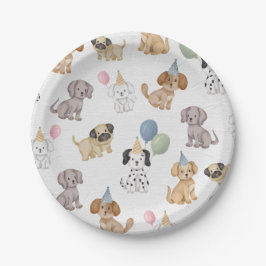 Rosa Zwei Lasse die Hunde-Out-Party-Platte Pappteller