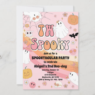 Rosa Zwei spöttische Halloween-Party Einladung