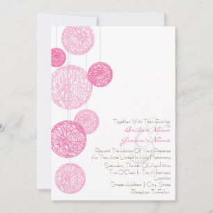 Rosa Zwirn Globes Hochzeitsempfang Einladung