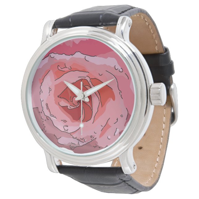 RosaCartoonus Armbanduhr (Schrägansicht)