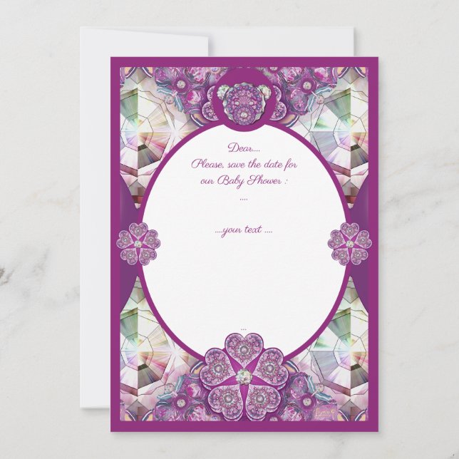 Rosace blau oder rot für baby&child einladung (Rückseite)