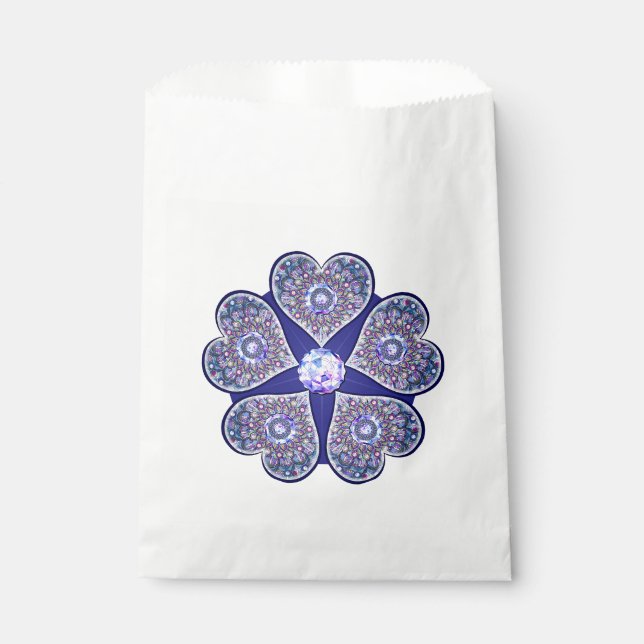 Rosace blau oder rot für baby&child geschenktütchen (Vorderseite)