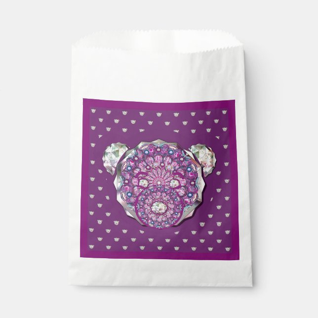 Rosace blau oder rot für baby&child geschenktütchen (Vorderseite)