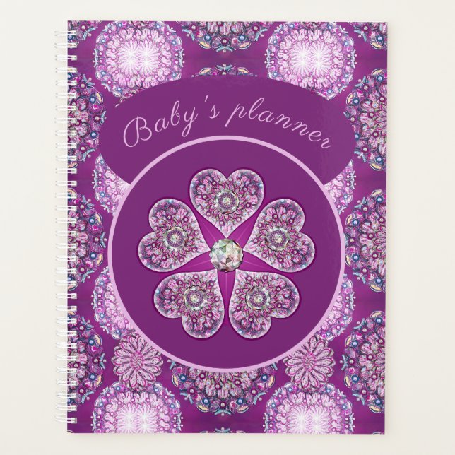 Rosace blau oder rot für baby&child planer (Vorderseite)