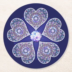 Rosace blau oder rot für baby&child runder pappuntersetzer