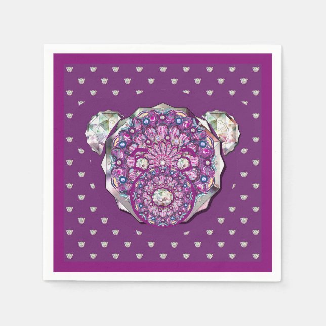 Rosace blau oder rot für baby&child serviette (Vorderseite)