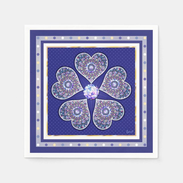 Rosace blau oder rot für baby&child serviette (Vorderseite)