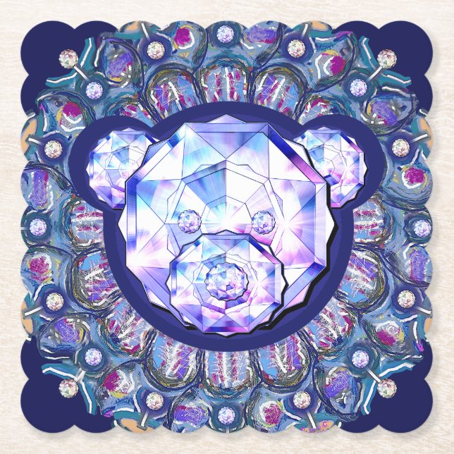 Rosace blau oder rot für baby&child untersetzer (Vorderseite)