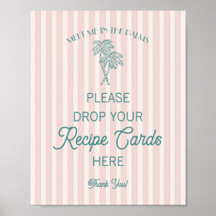 Rosafarben Palm Springs Strand Teile ein Rezept Br Poster