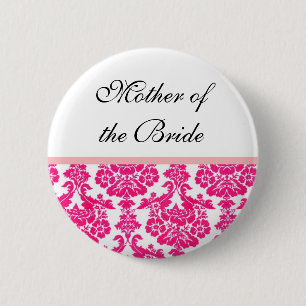 rosafarbene Damast-Hochzeitsknöpfe Button
