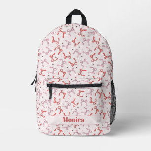 rosafarbene kokette Schleife Mädchen-Schriftzug-Mo Bedruckter Rucksack