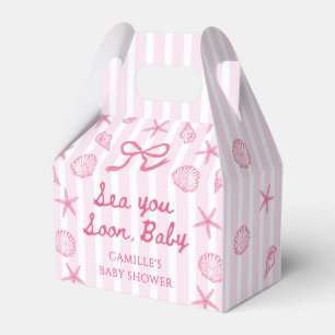 Rosafarbene Muschel-Küstengirl-Baby-Party Geschenkschachtel