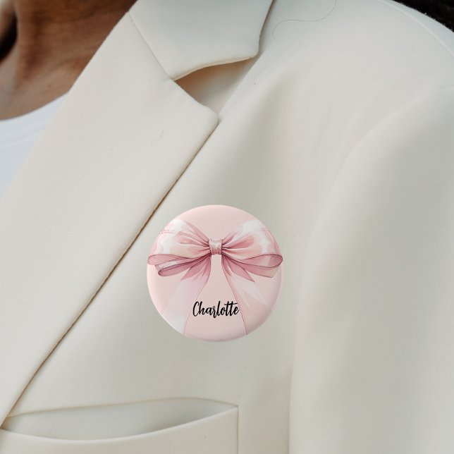 Rosafarbene Namensschleife Button (Von Creator hochgeladen)