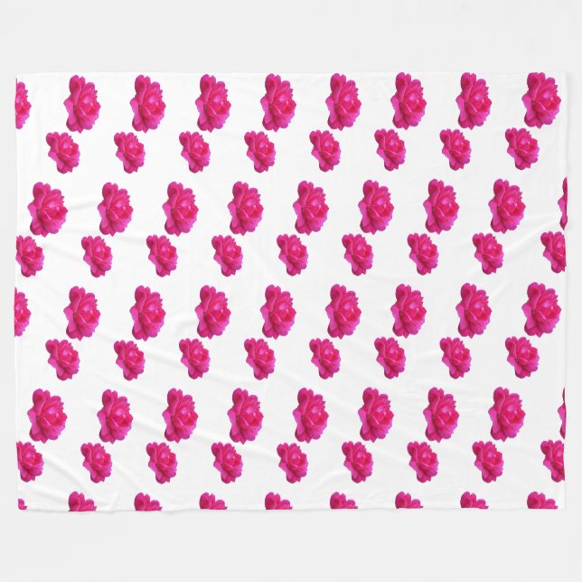 rosafarbene Rosen-Fliesblanke Fleecedecke (Vorderseite (Horizontal))