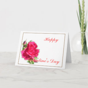 rosafarbene Rosen, frohen Valentinstag Feiertagskarte