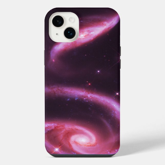 Rosafarbene Rosen-Galaxien iPhone Hülle (Rückseite)