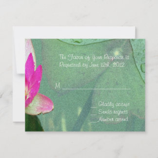 rosafarbene Seerosenblüten-RSVP-Karte RSVP Karte