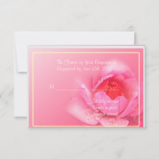 rosafarbene Seerosenblüten-RSVP-Karte RSVP Karte
