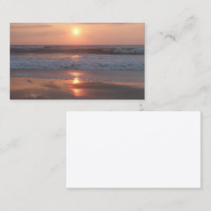 Rosafarbene Sonnenuntergang am Strand Telefonnummerkarte