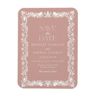 Rosafarbene Talavera-Fliese Spanische Fiesta Save- Magnet