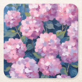 Rosafarbenen Hydrangeen Blumen Rechteckiger Pappuntersetzer