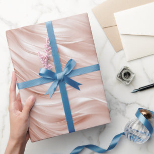 Rosafarbenen Wellig Streifen Hochzeit Geschenkpapier