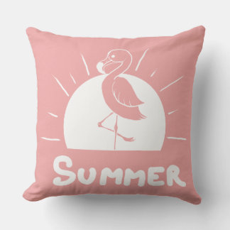 rosafarbener Flamingo, der den Sommer symbolisiert Kissen