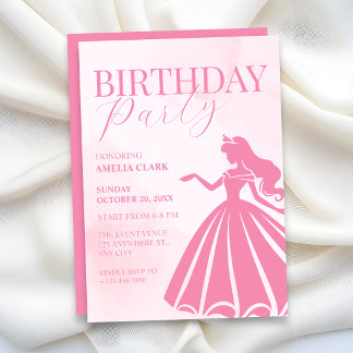 Rosafarbener Geburtstag Einladung