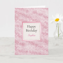 Rosafarbener Glitter-Geburtstag Karte