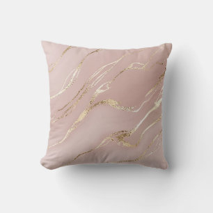 Rosafarbener Marmor mit goldenen Adern Kissen
