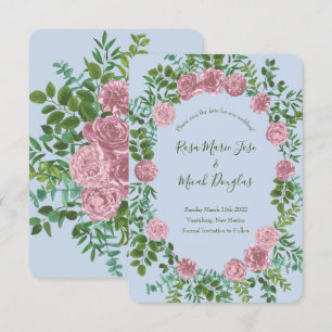 Rosafarbener Rosengarten Hochzeit im Frühling Einladung