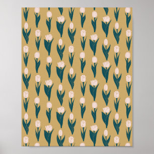 Rosafarbener Tulpen Garten Poster