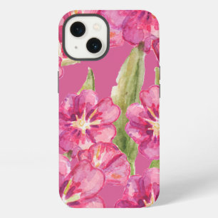 rosafarbener Wasserfarben-Blumen-iPhone 13-Case. iPhone 13 Hülle