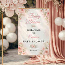 Rosafarbenes Baby in Blütenflorales Willkommen