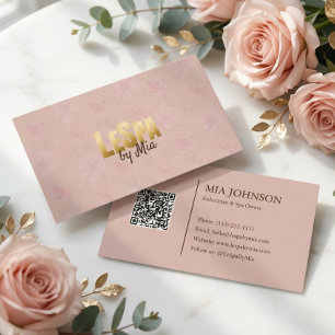 Rosafarbenes Blumen-Gold-Logo-Spa-Beauty-Geschäft Visitenkarte