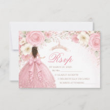 Rosafarbenes Blumen-Schleifen-Mädchen-Quinceañera-