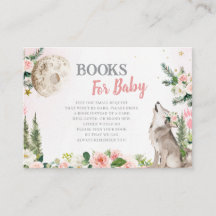 Rosafarbenes Blumenmond Wald Wolf Bücher für Baby
